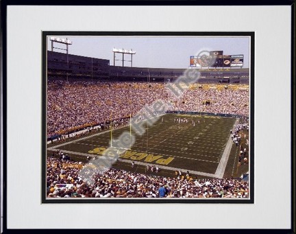 Lambeau Field Double Matted 8" x 10" Photograph in Black Anodized Aluminum Frame