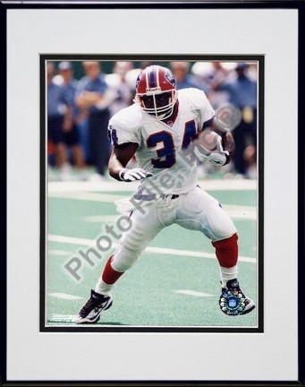 Thurman Thomas "Action" Double Matted 8" x 10" Photograph in Black Anodized Aluminum Frame