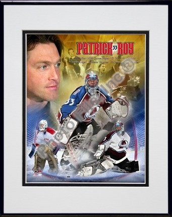 Patrick Roy "Legends" Double Matted 8" x 10" Photograph in Black Anodized Aluminum Frame