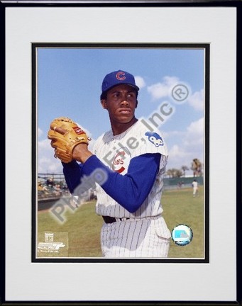 Ferguson Jenkins "Ball in Glove, Posed" Double Matted 8" x 10" Photograph in Black Anodized Aluminum