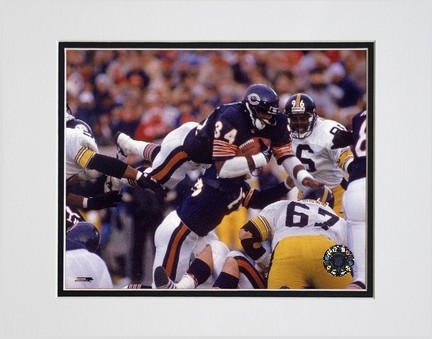 Walter Payton "Action, Airbound" Double Matted 8" x 10" Photograph (Unframed)