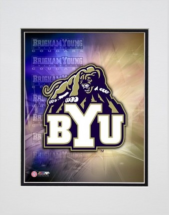 Brigham Young (BYU) Cougars Logo Double Matted 8" x 10" Photograph (Unframed)