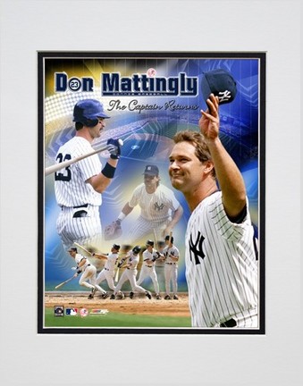 Don Mattingly "The Captain Returns Composite" Double Matted 8" x 10" Photograph (Unframed)