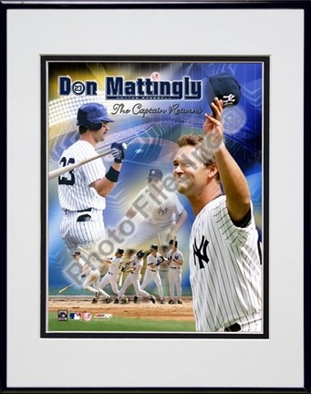 Don Mattingly "The Captain Returns Composite" Double Matted 8" x 10" Photograph in Black Anodized Al