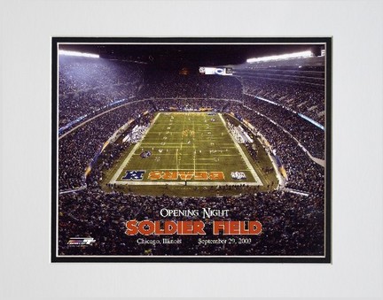 Soldier Field Opening Night 9/29/03 Double Matted 8" x 10" Photograph (Unframed)