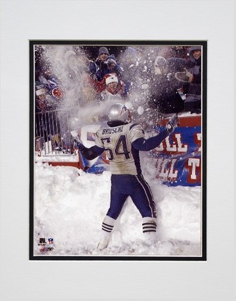 Tedy Bruschi "Snow Game 12/7/03" Double Matted 8" x 10" Photograph (Unframed)