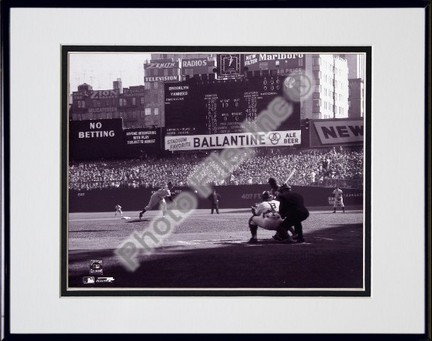 Don Larsen "Perfect Game 1st Pitch" Double Matted 8" x 10" Photograph in Black Anodized Aluminum Fra