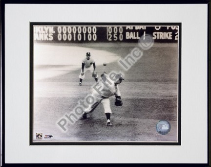 Don Larsen "Perfect Game Last Pitch" Double Matted 8" x 10" Photograph in Black Anodized Aluminum Fr