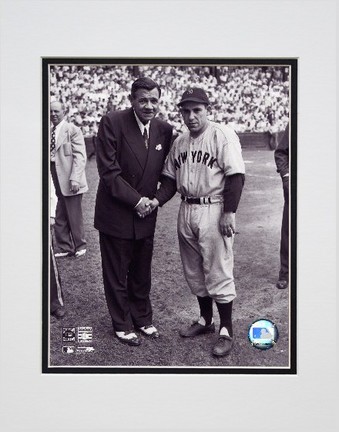 Babe Ruth / Yogi Berra Double Matted 8" x 10" Photograph (Unframed)