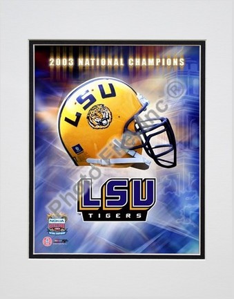 Louisiana State (LSU) Tigers "Logo Helmet 2003 National Champions" Double Matted 8" x 10" Photograph