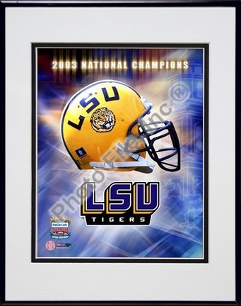 Louisiana State (LSU) Tigers "Logo Helmet 2003 National Champions" Double Matted 8" x 10" Photograph