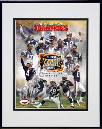 New England Patriots "Super Bowl XXXVIII Champions Limited Edition (Photo File Gold) Composite" Double Matted 