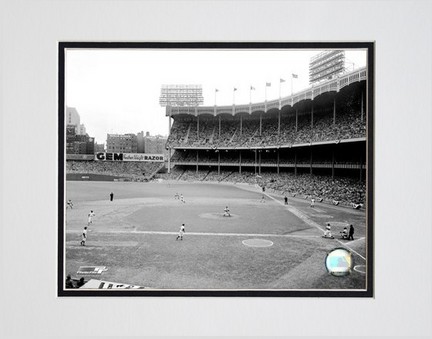 Yankee Stadium Right Field 1957 World Series Game 6 Double Matted 8" x 10" Photograph (Unframed)