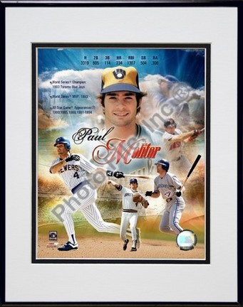 Paul Molitor "Career / Legends Composite" Double Matted 8" x 10" Photograph in Black Anodized Alumin