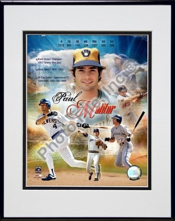 Paul Molitor "Career / Legends Composite" Double Matted 8" x 10" Photograph in Black Anodized Alumin