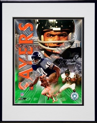 Gale Sayers "Legends Composite" Double Matted 8" x 10" Photograph in Black Anodized Aluminum Frame
