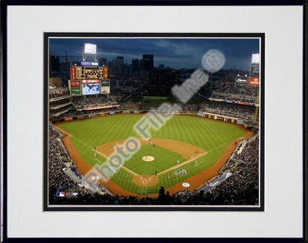Petco Park Double Matted 8" X 10" Photograph in Black Anodized Aluminum Frame