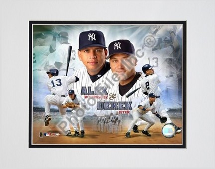 Alex Rodriguez and Derek Jeter "Portrait Plus" Double Matted 8" X 10" Photograph (Unframed)