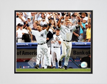 Alex Rodriguez and Derek Jeter "2004 Celebrating" Double Matted 8" X 10" Photograph (Unframed)