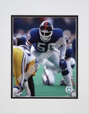 Lawrence Taylor "Defensive Stance" Double Matted 8" X 10" Photograph (Unframed)