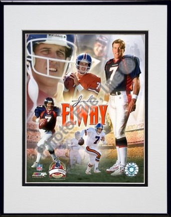 John Elway "2004 PF Gold IV Limited Edition" Double Matted 8" X 10" Photograph in Black Anodized Alu
