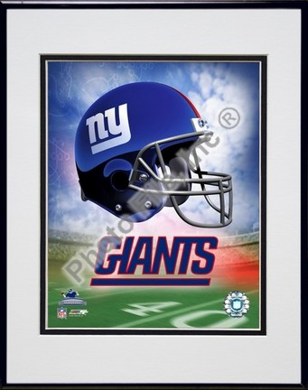 New York Giants "Helmet Logo" Double Matted 8" X 10" Photograph in Black Anodized Aluminum Frame