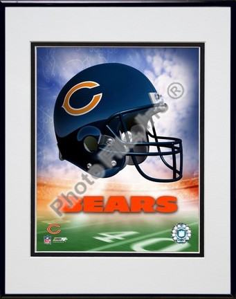 Chicago Bears "Helmet Logo" Double Matted 8" X 10" Photograph in Black Anodized Aluminum Frame