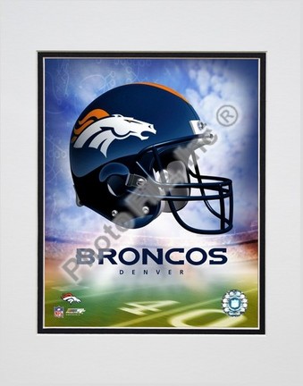 Denver Broncos "Helmet Logo" Double Matted 8" X 10" Photograph (Unframed)
