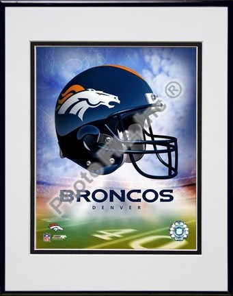 Denver Broncos "Helmet Logo" Double Matted 8" X 10" Photograph in Black Anodized Aluminum Frame