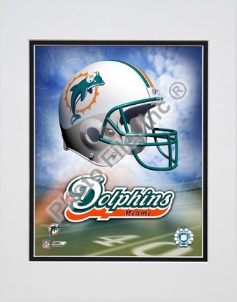 Miami Dolphins "Helmet Logo" Double Matted 8" X 10" Photograph (Unframed)