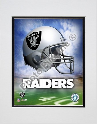 Oakland Raiders "Helmet Logo" Double Matted 8" X 10" Photograph (Unframed)