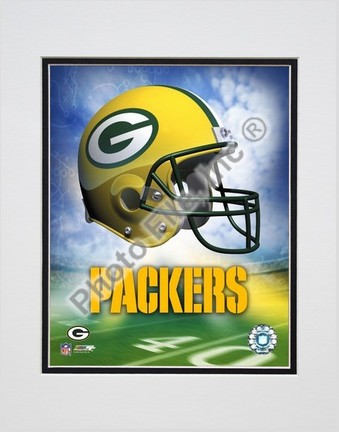 Green Bay Packers "Helmet Logo" Double Matted 8" X 10" Photograph (Unframed)
