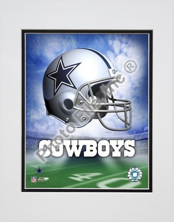 Dallas Cowboys "Helmet Logo" Double Matted 8" X 10" Photograph (Unframed)