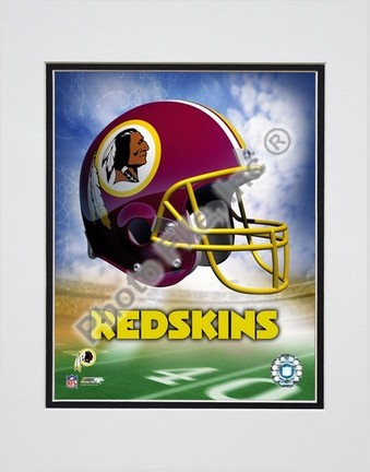 Washington Redskins "Helmet Logo" Double Matted 8" X 10" Photograph (Unframed)