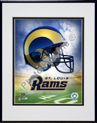 St. Louis Rams "Helmet Logo" Double Matted 8" X 10" Photograph in Black Anodized Aluminum Frame