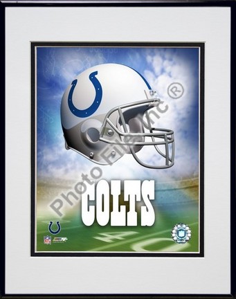 Indianapolis Colts "Helmet Logo" Double Matted 8" X 10" Photograph in Black Anodized Aluminum Frame