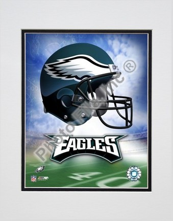 Philadelphia Eagles "Helmet Logo" Double Matted 8" X 10" Photograph (Unframed)