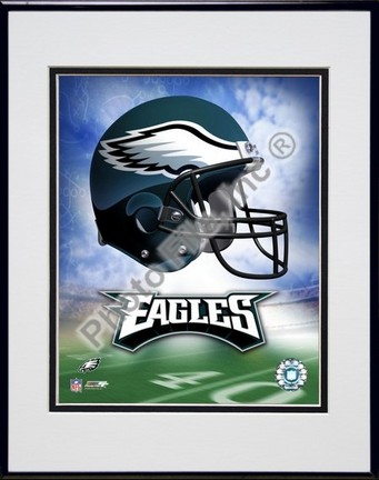 Philadelphia Eagles "Helmet Logo" Double Matted 8" X 10" Photograph in Black Anodized Aluminum Frame