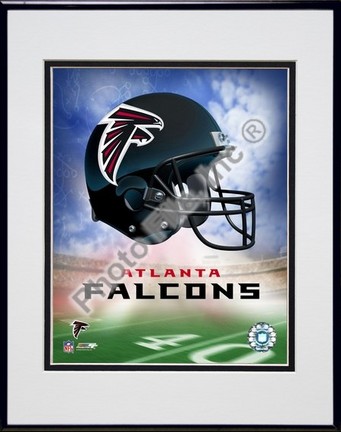 Atlanta Falcons "Helmet Logo" Double Matted 8" X 10" Photograph in Black Anodized Aluminum Frame