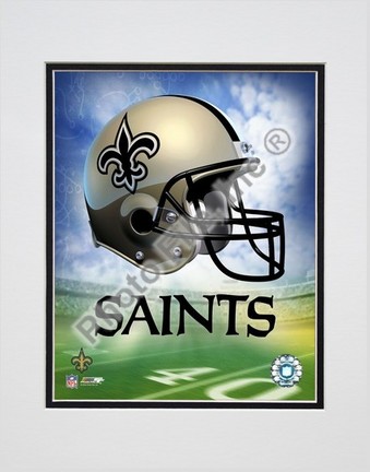 New Orleans Saints "Helmet Logo" Double Matted 8" X 10" Photograph (Unframed)