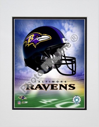 Baltimore Ravens Helmet Logo (2004) Double Matted 8" X 10" Photograph (Unframed)