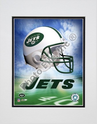 New York Jets Helmet Logo (2004) Double Matted 8" X 10" Photograph (Unframed)