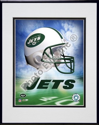 New York Jets Helmet Logo (2004) Double Matted 8" X 10" Photograph Black Anodized Aluminum Frame