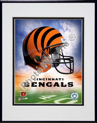 Cincinnati Bengals Helmet Logo (2004) Double Matted 8" X 10" Photograph Black Anodized Aluminum Frame