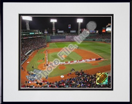 2004 World Series Opening Game National Anthem at Fenway Park, Boston Double Matted 8" X 10" Photograph in Bla