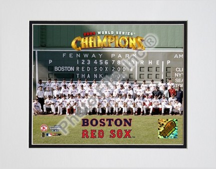 2004 World Series Champion Boston Red Sox Team Sit-Down Double Matted 8" X 10" Photograph (Unframed)