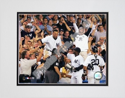 Derek Jeter "2004 Catch In Stands" Double Matted 8" X 10" Photograph (Unframed)