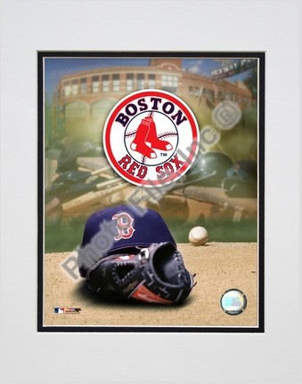 Boston Red Sox "2004 Logo & Cap" Double Matted 8" X 10" Photograph (Unframed)