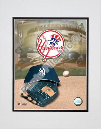 New York Yankees "2004 Logo & Cap" Double Matted 8" X 10" Photograph (Unframed)