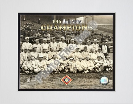 1916 World Series Champion Bosotn Red Sox Team Double Matted 8" X 10" Photograph (Unframed)